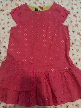 My chicco fuchsia Eyelet Dress with lime green Lining 2Y